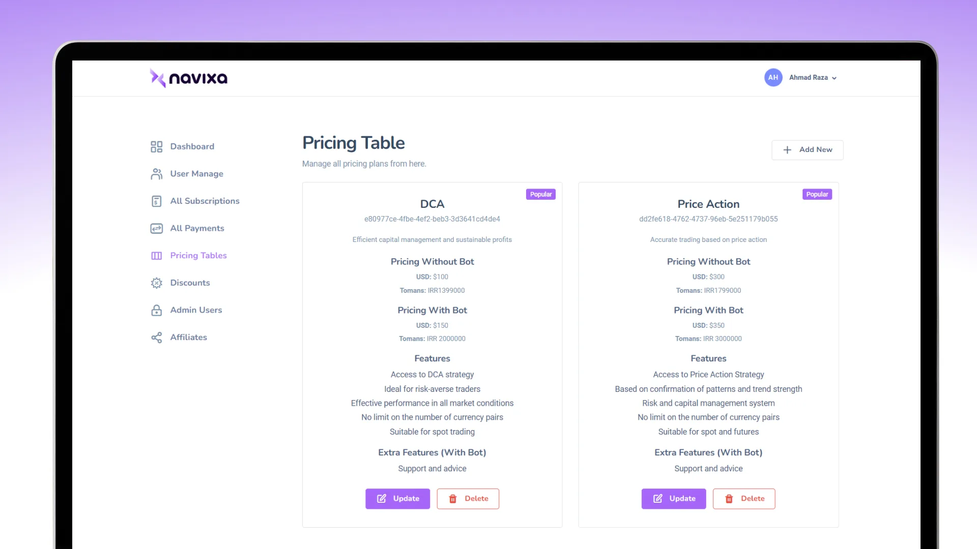 Navixa – Crypto Trading Signals Subscription Platform12