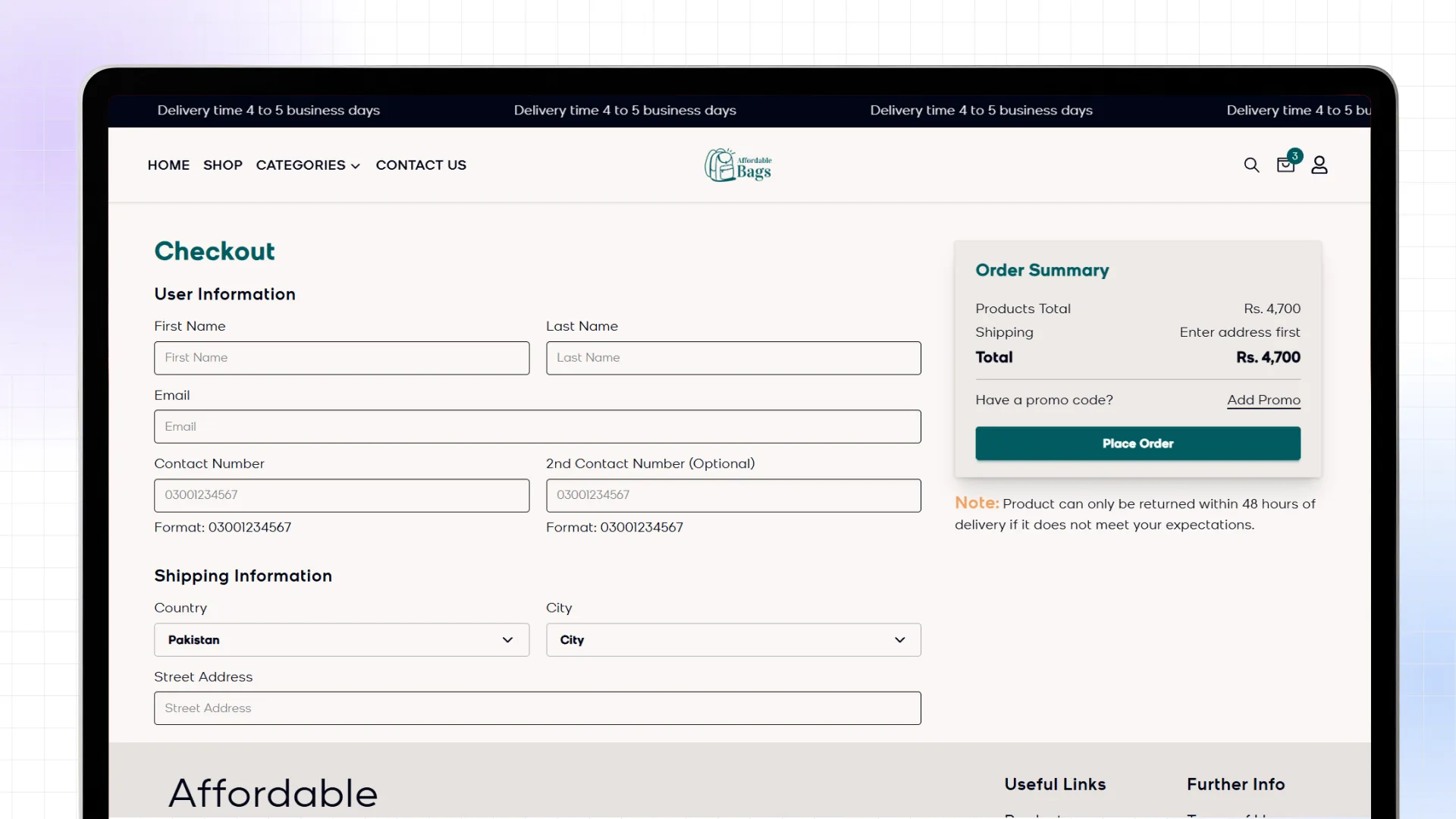 AffordableBags.pk – Next.js E-commerce Platform8